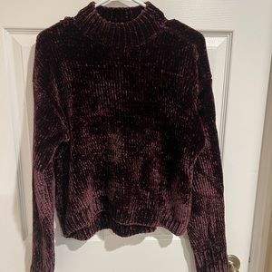 SANCTUARY BURGUNDY CHENILLE SWEATER